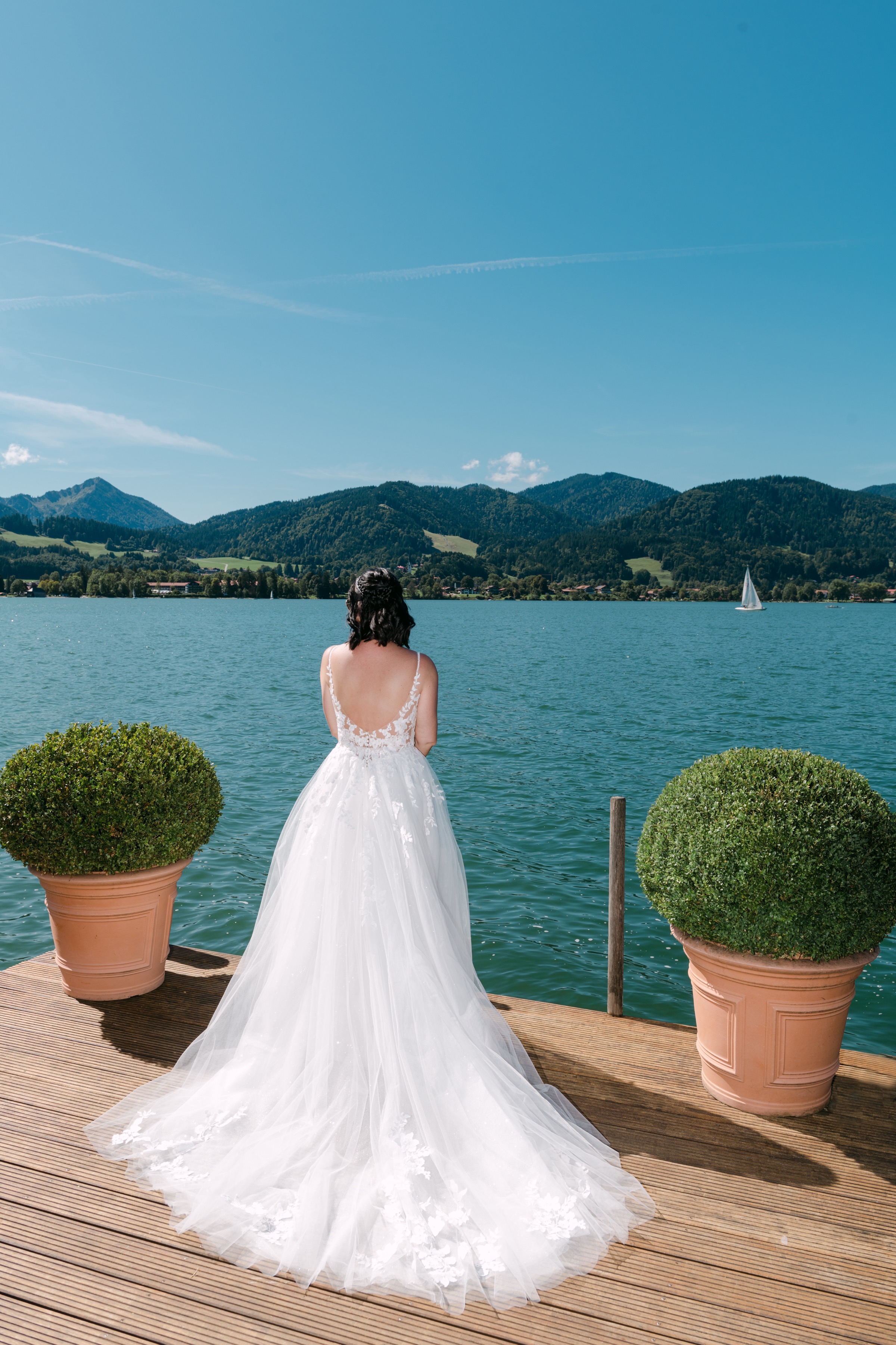Emotional bridal portrait at Lake Tegernsee, Bavaria – editorial wedding photography