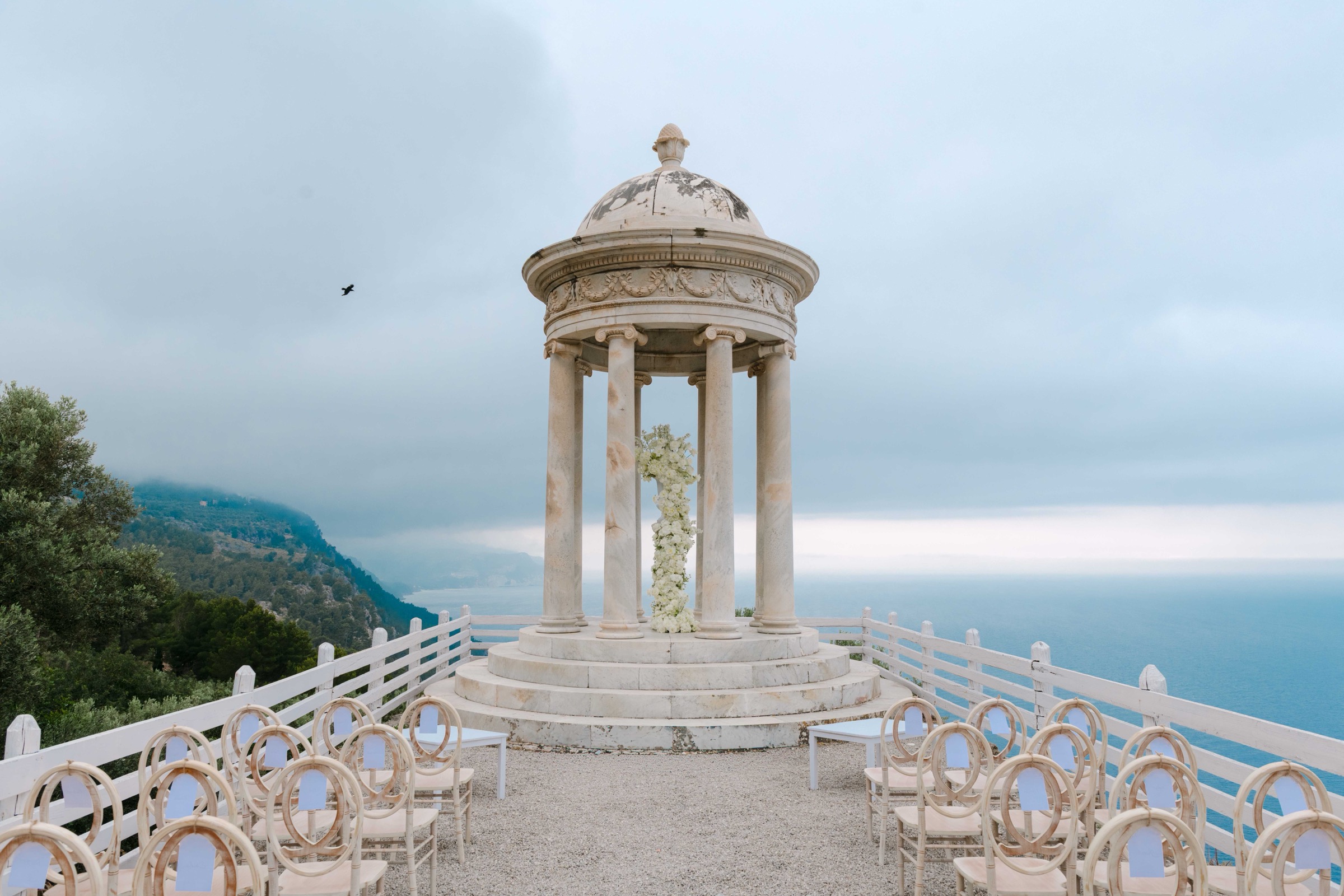 Outdoor wedding ceremony at Son Marroig, Mallorca – destination wedding photography Saphir Weddings